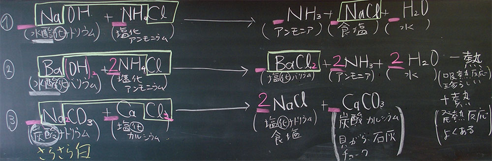 水 バリウム 酸化 アンモニウム 塩化 実験７ 質量保存の法則（アンモニア）／２年理科『化学』／takaの授業記録2003